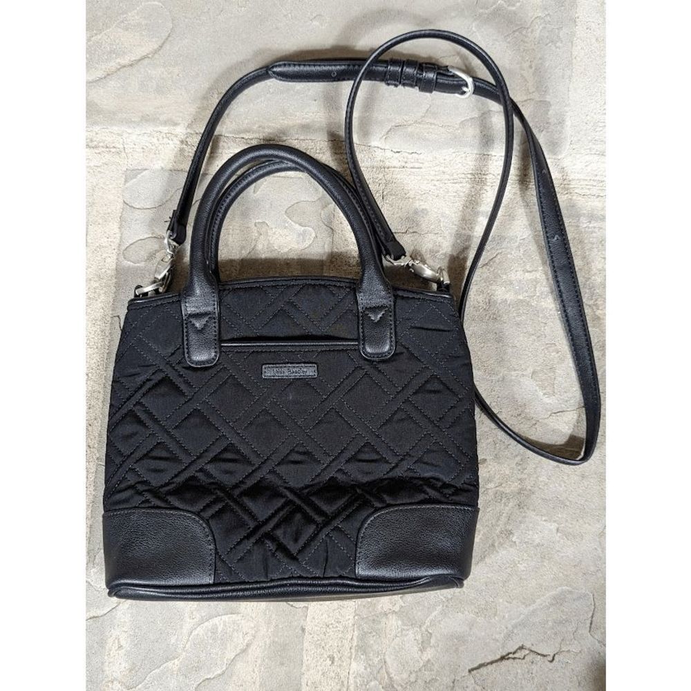 Vera Bradley Black Quilted Crossbody Satchel